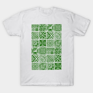 Green Medieval Tile Pattern T-Shirt